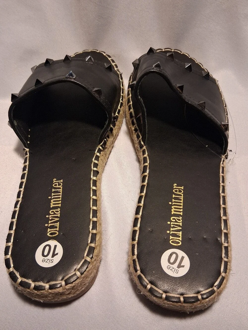 Olivia Miller espadrille slides Sz 10